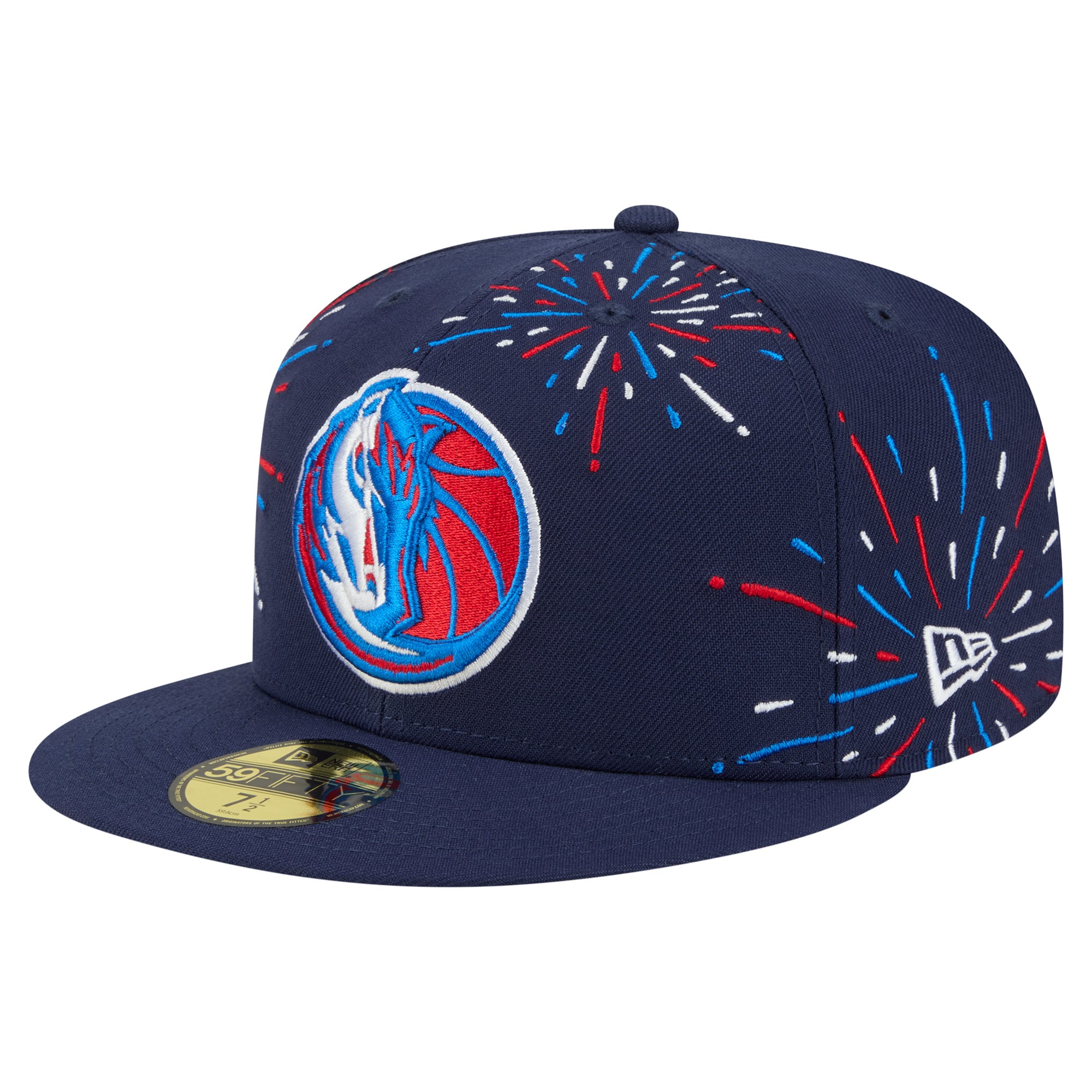 Men's Dallas Mavericks New Era Navy Americana Fireworks 59FIFTY Fitted Hat